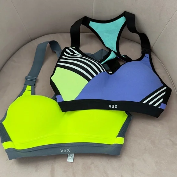 VSX Vibrant Yellow and Blue Sports Bras with Racerback Design (Bundle of two) - Picture 8 of 9